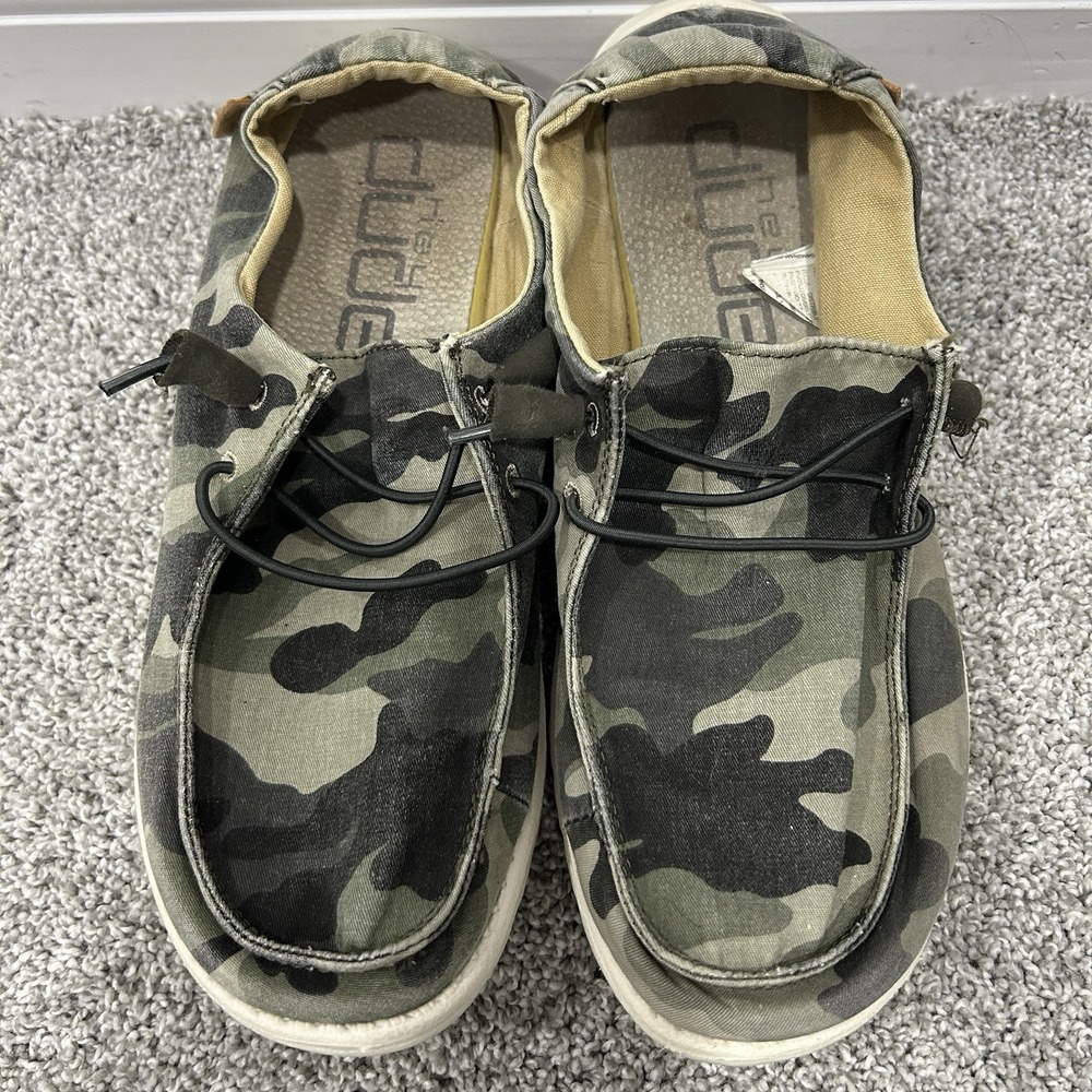 Hey Dude Wendy Women's Size 10 Camo Print‎ Slip On Comfort Shoes Loafers Green